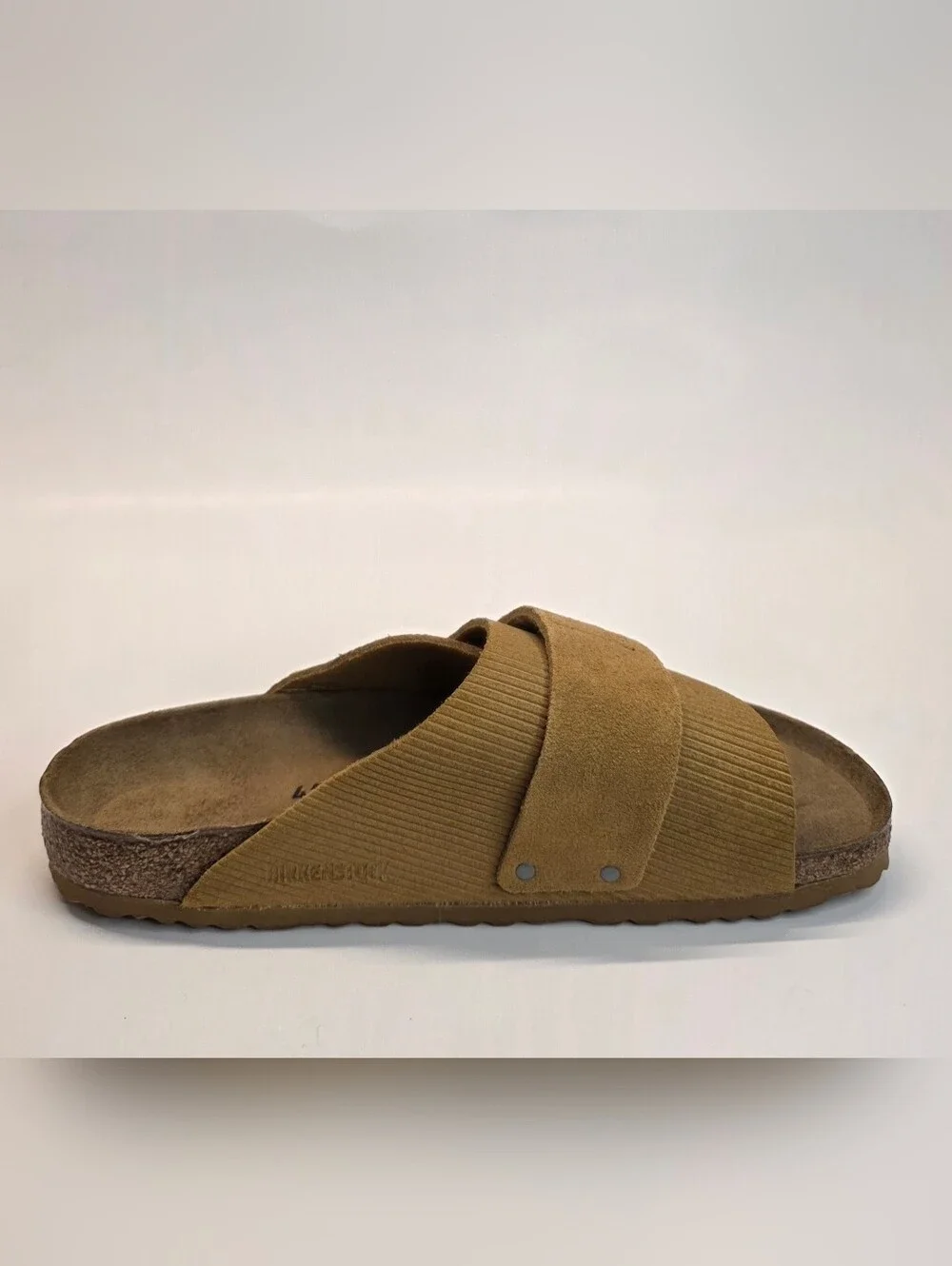 BIRKENSTOCK Kyoto Suede Leather Embossed Corduroy Cork Brown 44 Men's Size 11